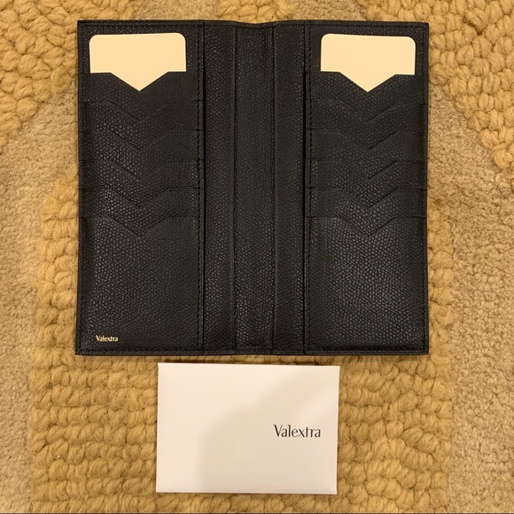 NEW Valextra Vertical Wallet 12Cc long black wallet - Picture 4 of 8